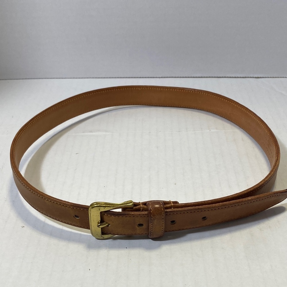 Coach Tan Leather Belt with Gold Buckle